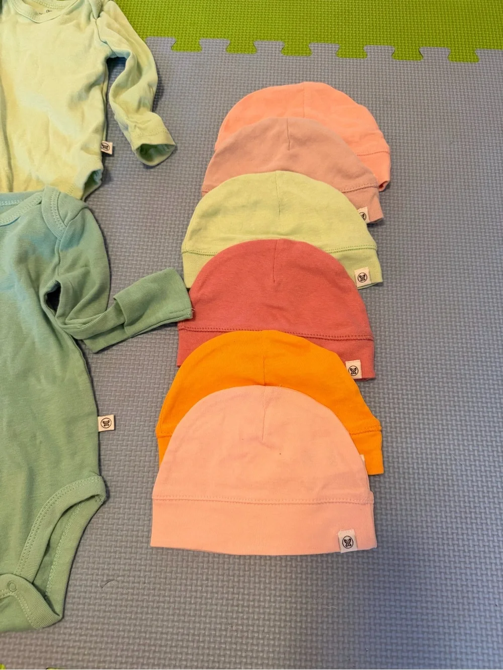 Honest baby colorful hat and onesie bundle